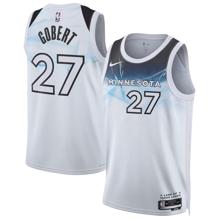 Men Minnesota Timberwolves 27 Rudy Gobert Nike White City Edition 2024-25 Swingman Player NBA Jersey